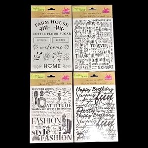 4 Pk Rub-On Transfer Sentiment & Script Set